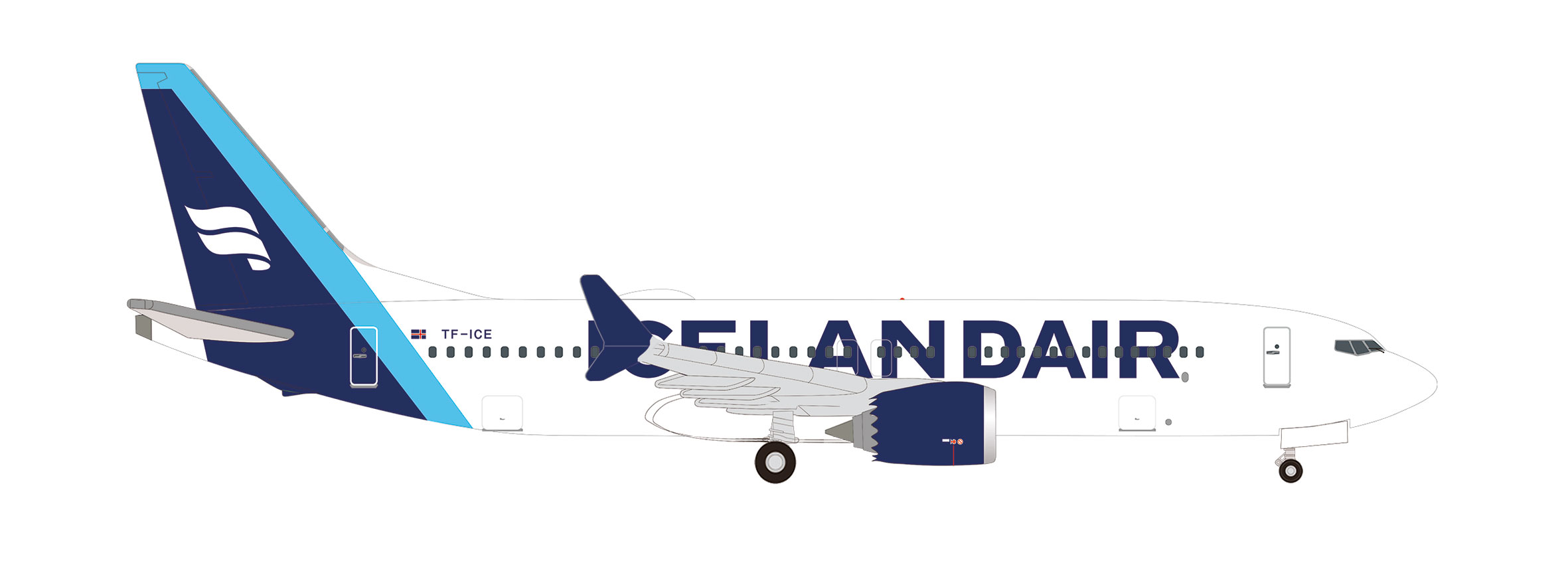 	Icelandair Boeing 737 Max 8 - new colors (cyan tail stripe) “Jökulsárlón”–  Reg.: TF-ICE 