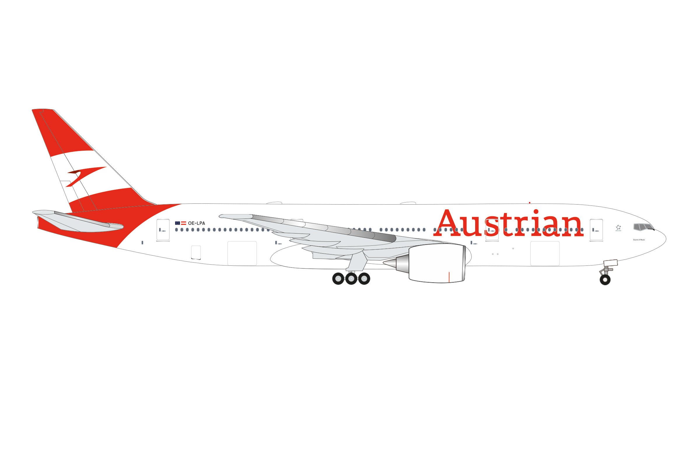 Austrian Airlines Boeing 777-200 - "Sound of Music" Reg.:  OE-LPA