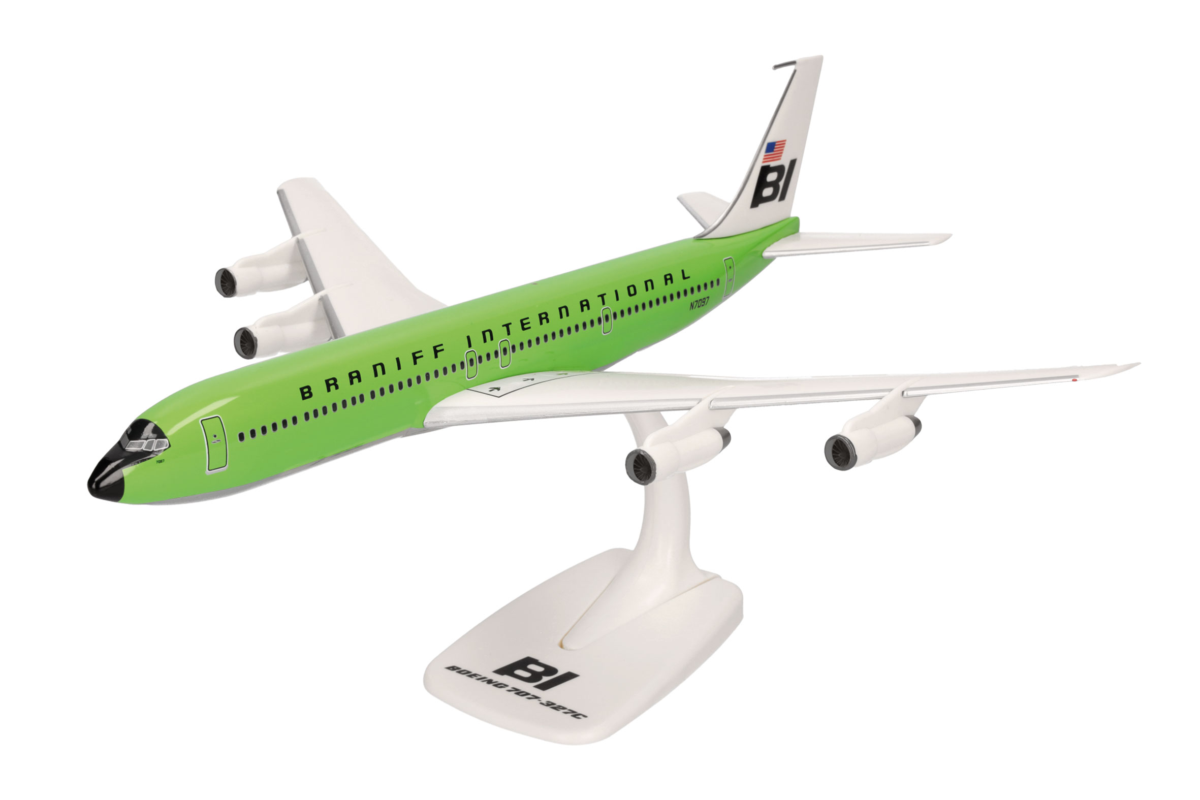 Braniff International Boeing 707-320 - Solid lime green Reg.: N7097