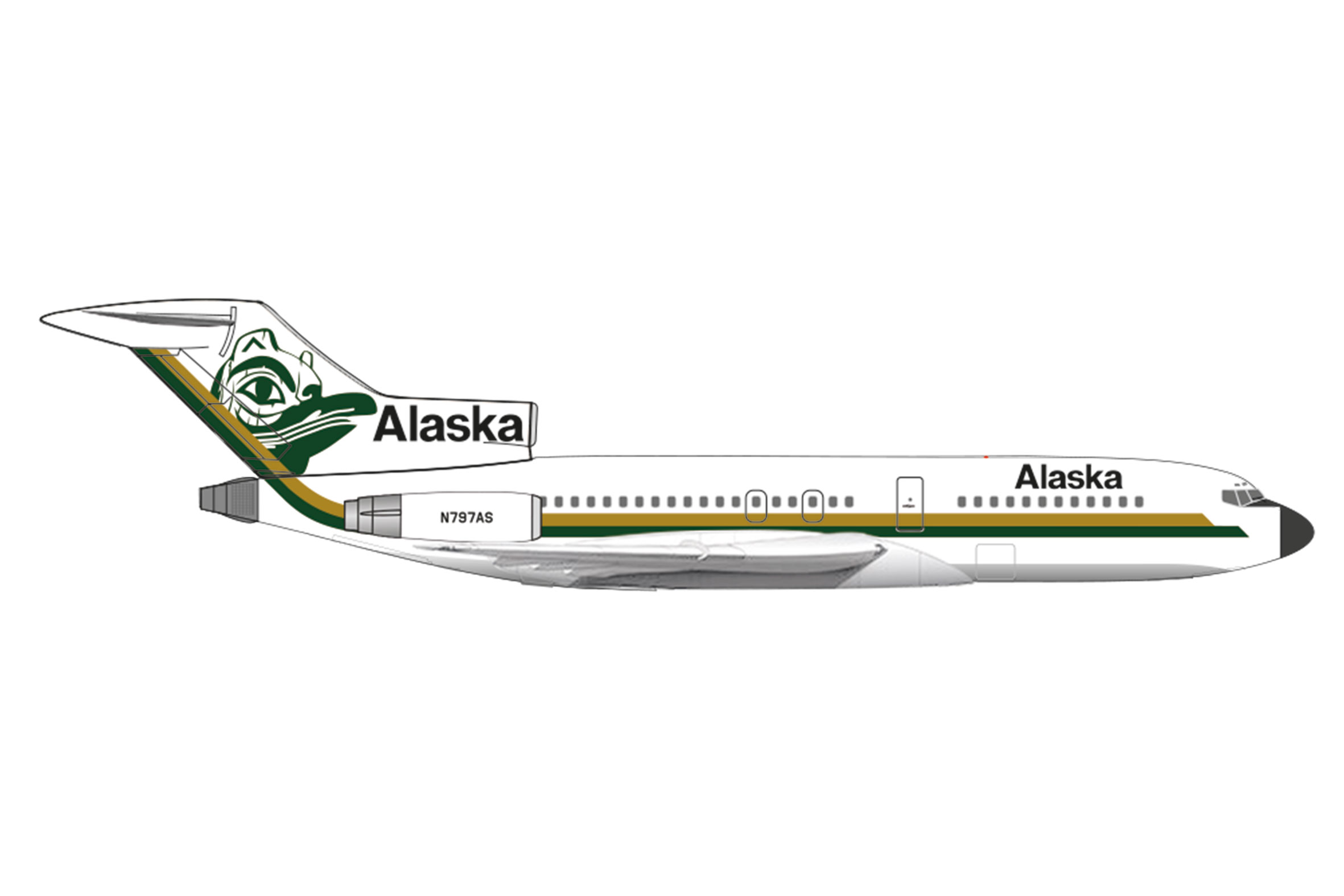Alaska Airlines Boeing 727-100 - Totem Pole Colors Reg.: N797AS
