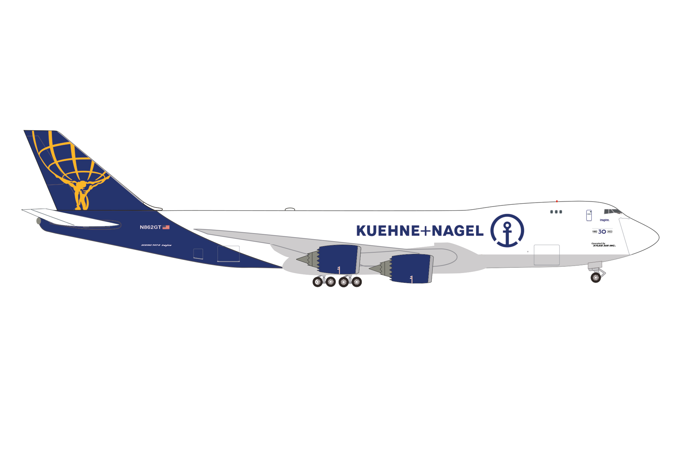 Atlas Air - Kuehne+Nagel Boeing 747-8F Reg.:  N862GT